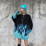 Women Sweater Hip Hop High Street Crew Neck Pullover Sweater
