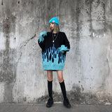 Women Sweater Hip Hop High Street Crew Neck Pullover Sweater