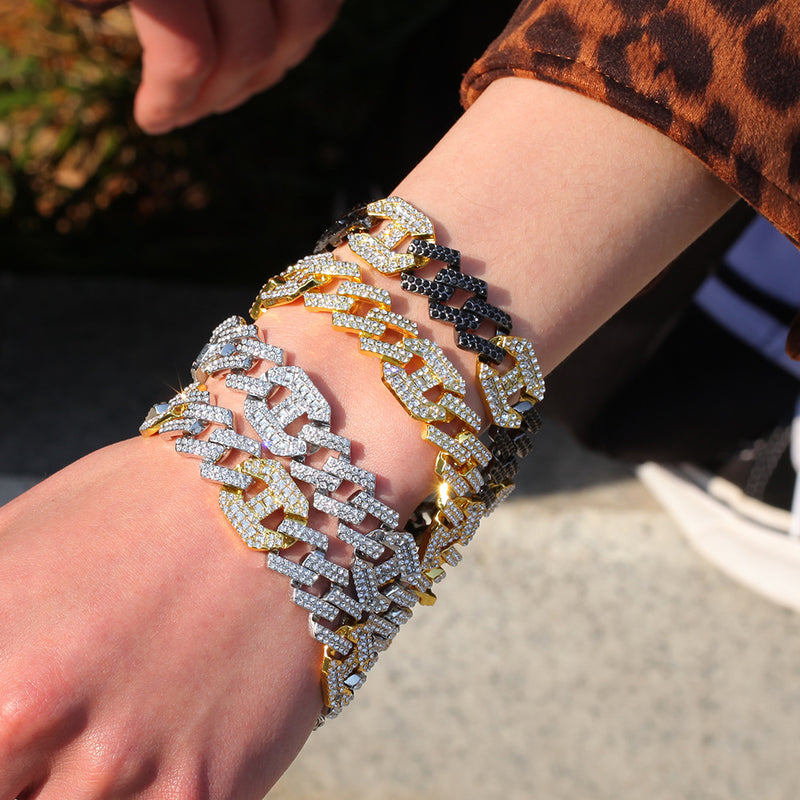 Bracelet Alloy Color Matching Couple Bracelet Cuban Chain Spectrum Royalty