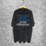 Amiri washed t-shirt earth letter short sleeve