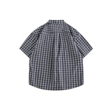 Unisex Shirt Retro College Style Plaid Loose Cityboy