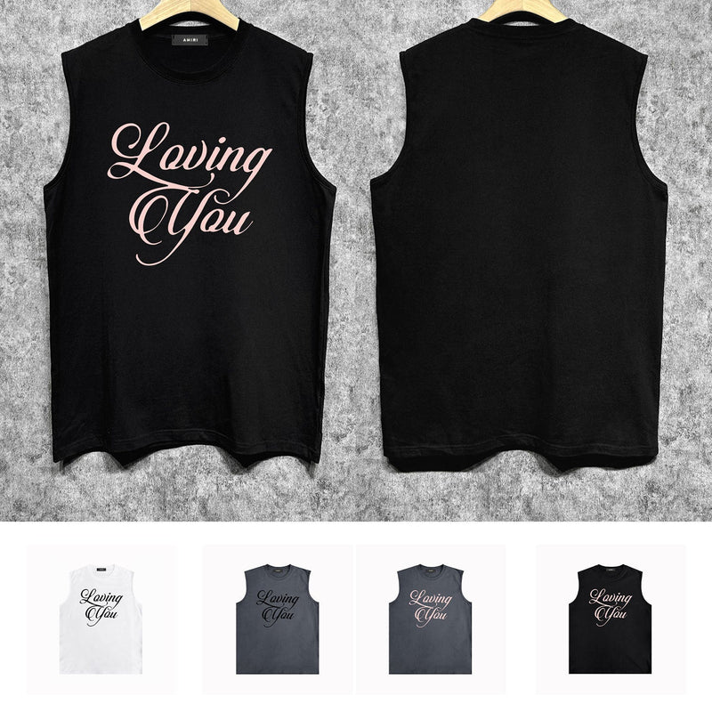 Amiri tank top pink letterprinting