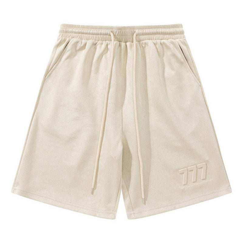 Men Shorts Solid Color Casual Shorts Loose Summer Elastic Waist