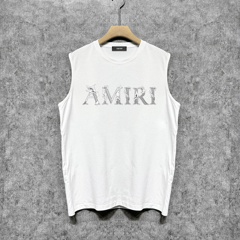 Amiri tank top with vine and man text printing