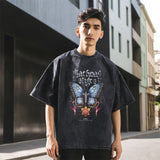 Mens Vintage T Shirt Printed Old Short Sleeve T-Shirt Men
