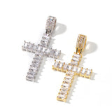 Jewelry Gold Plated T-Square Zircon Cross Pendant Necklace Crosses St. Valentine's Spectrum