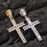 Jewelry Gold Plated T-Square Zircon Cross Pendant Necklace Crosses St. Valentine's Spectrum