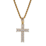 Jewelry Gold Plated T-Square Zircon Cross Pendant Necklace Crosses St. Valentine's Spectrum