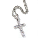 Jewelry Gold Plated T-Square Zircon Cross Pendant Necklace Crosses St. Valentine's Spectrum