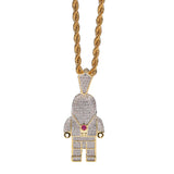 Jewelry Diamond Astronaut Astronaut Hip Hop Pendant Necklace Spectrum