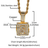 Jewelry necklace micro-inlaid zircon dice square hip-hop necklace wholesale Spectrum Royalty Jesus Pieces