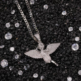 Jewelry Hip Hop Gold Plated Winged Angel Pendant Microencrusted Zircon Spectrum St. Valentine's