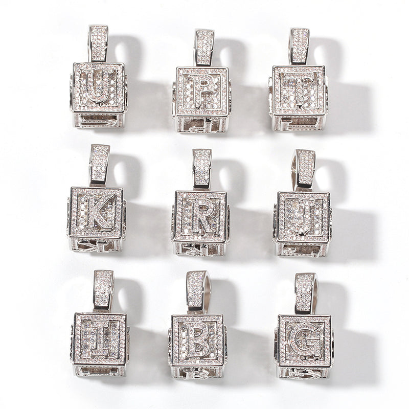 Jewelry necklace micro-inlaid zircon dice square hip-hop necklace wholesale Spectrum Royalty Jesus Pieces