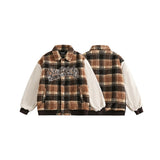 Unisex Coat University Style Vintage Plaid Warm Coat