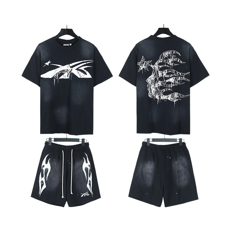 Hellstar T-Shirt And Shorts Two-Piece Set