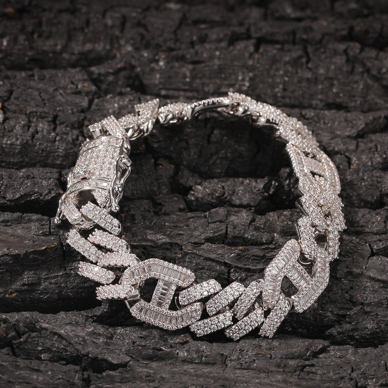 Bracelet Hiphop Zircon Strip Cuban Bracelet Spectrum Royalty