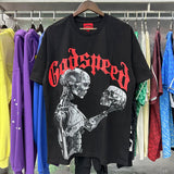 Godspeed T Shirts Technology Gaze Skull Printing Cotton Casual Short Sleeve Men and Women