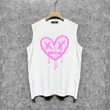 Amiri tank top splash paint heartprinting