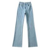 Women Jeans Stretch Slim Fit Burrs Bell-Bottom Pants