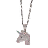 Jewelry Dream Unicorn Pendant Full of Zircon Rainbow Pony Animal St. Valentine's Spectrum