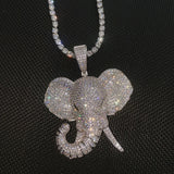 Jewelry European Zircon Three-dimensional Animal Elephant Pendant Necklace Animal Spectrum