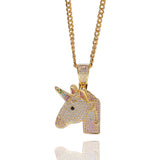 Jewelry Dream Unicorn Pendant Full of Zircon Rainbow Pony Animal St. Valentine's Spectrum