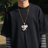 Jewelry European Zircon Three-dimensional Animal Elephant Pendant Necklace Animal Spectrum