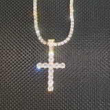 Jewelry Claw Set Zircon Cross Pendant Rock Necklace Jesus Pieces Spectrum St. Valentine's