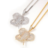 Jewelry European Zircon Three-dimensional Animal Elephant Pendant Necklace Animal Spectrum