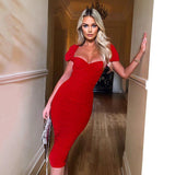 Women Dress Pleated Sexy Tight Dress