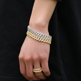 Bracelet Diamond Bracelet 12mm Bar Cuban Chain Royalty Spectrum St. Valentine's