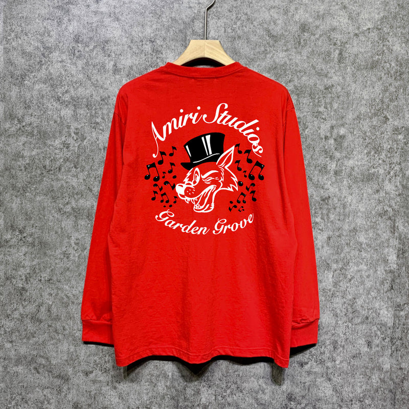 Amiri Long Sleeved Shirt Printed Trendy Pure Cotton