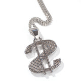 Jewelry Dollar Pendant Necklace Copper Set Zircon Royalty