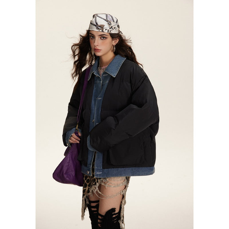 Unisex Coat S Retro Lapels Thickened Winter Cotton Dress Loose