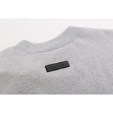 Fog Essentials T Shirts Spring Summer FOG Double Line Flocking Letter Crew Neck Short Sleeves