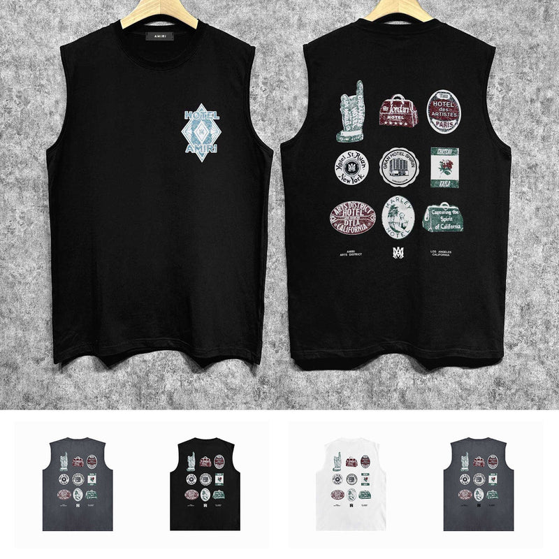 Amiri tank top medal set printing