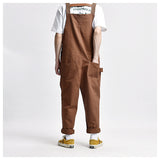 Overalls Men Jumpsuit Amekaji Multi-Pocket Overalls Men Cargo Overalls Suspenders