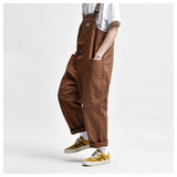 Overalls Men Jumpsuit Amekaji Multi-Pocket Overalls Men Cargo Overalls Suspenders