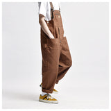 Overalls Men Jumpsuit Amekaji Multi-Pocket Overalls Men Cargo Overalls Suspenders