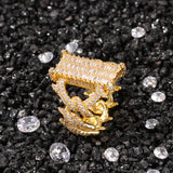 Rings Gold Plated Square Zirconium Personality Hip Hop Ring St. Valentine's