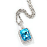 Jewelry Colored Square Solid Vintage Pendant Necklace with Diamonds ins Royalty Jesus Pieces Spectrum
