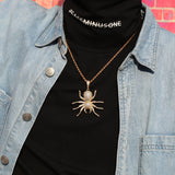 Jewelry ins Spider Pendant Necklace Versatile Zircon Spectrum