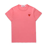 CDG Be Kind T Shirt Spring and Summer Peach Heart round Neck Fir