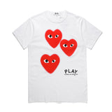 CDG Be Kind T Shirt Three Hazy Heart Short Sleeve T-shirt