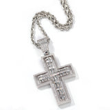 Jewelry Rotatable Double Sided Cross Pendant Necklace Fashion Zircon Pendant Spectrum St. Valentine's