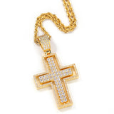 Jewelry Rotatable Double Sided Cross Pendant Necklace Fashion Zircon Pendant Spectrum St. Valentine's