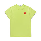 CDG Be Kind T Shirt Spring and Summer Peach Heart round Neck Fir