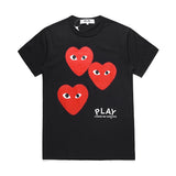 CDG Be Kind T Shirt Three Hazy Heart Short Sleeve T-shirt