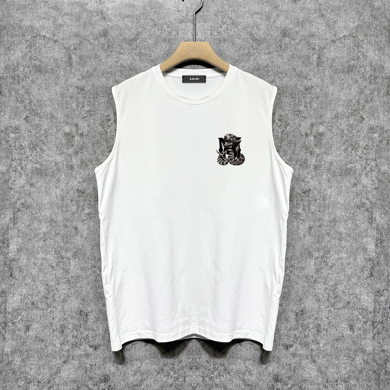 Amiri tank top giant snake letter print