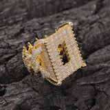 Rings Square Zirconium Jewelry Back Ring Hip Hop Spectrum